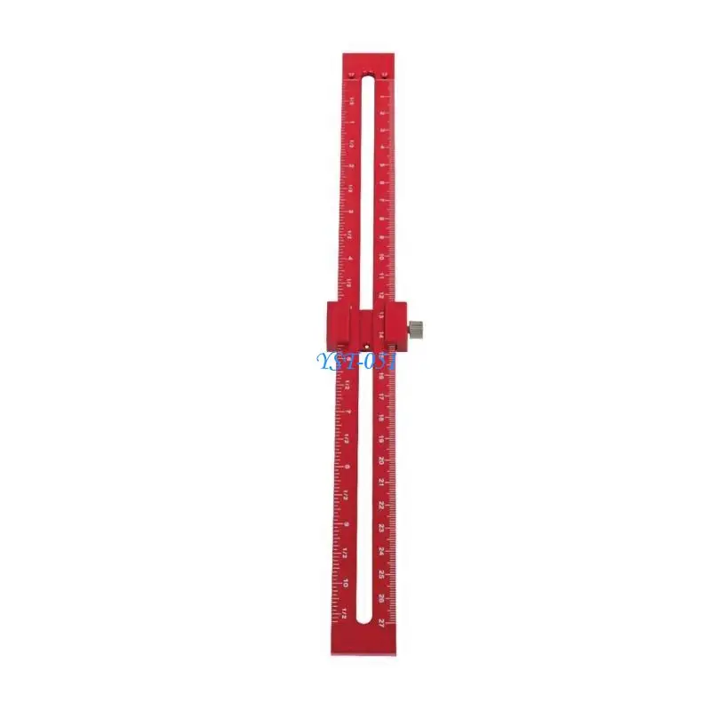 

E15A Woodworking Scriber Craftsmanships Precise T Ruler for Woodworking, Integrated Circle Line Drawing, Aluminum Alloy
