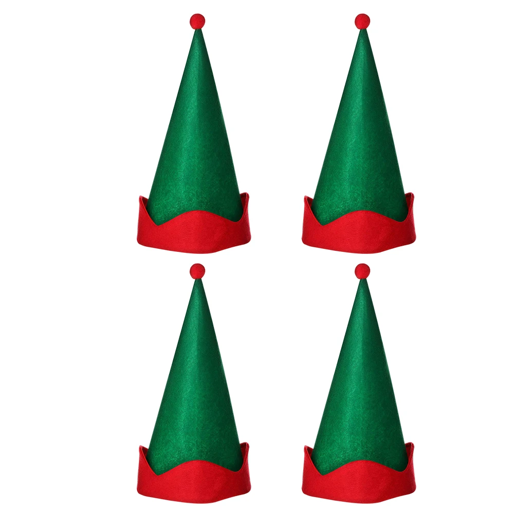 

4 Pcs Christmas Hat Elf Hat Party Headwear Accessories Satin Cosplay Headdress Party Head Accessories Holiday Gifts