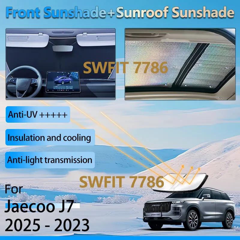 

Front Sun Visor For Chery Jaecoo J7 7 PHEV 2025 2024 2023 Accessories Window Heat Insulation Protection Sunroof Sunshade Parts
