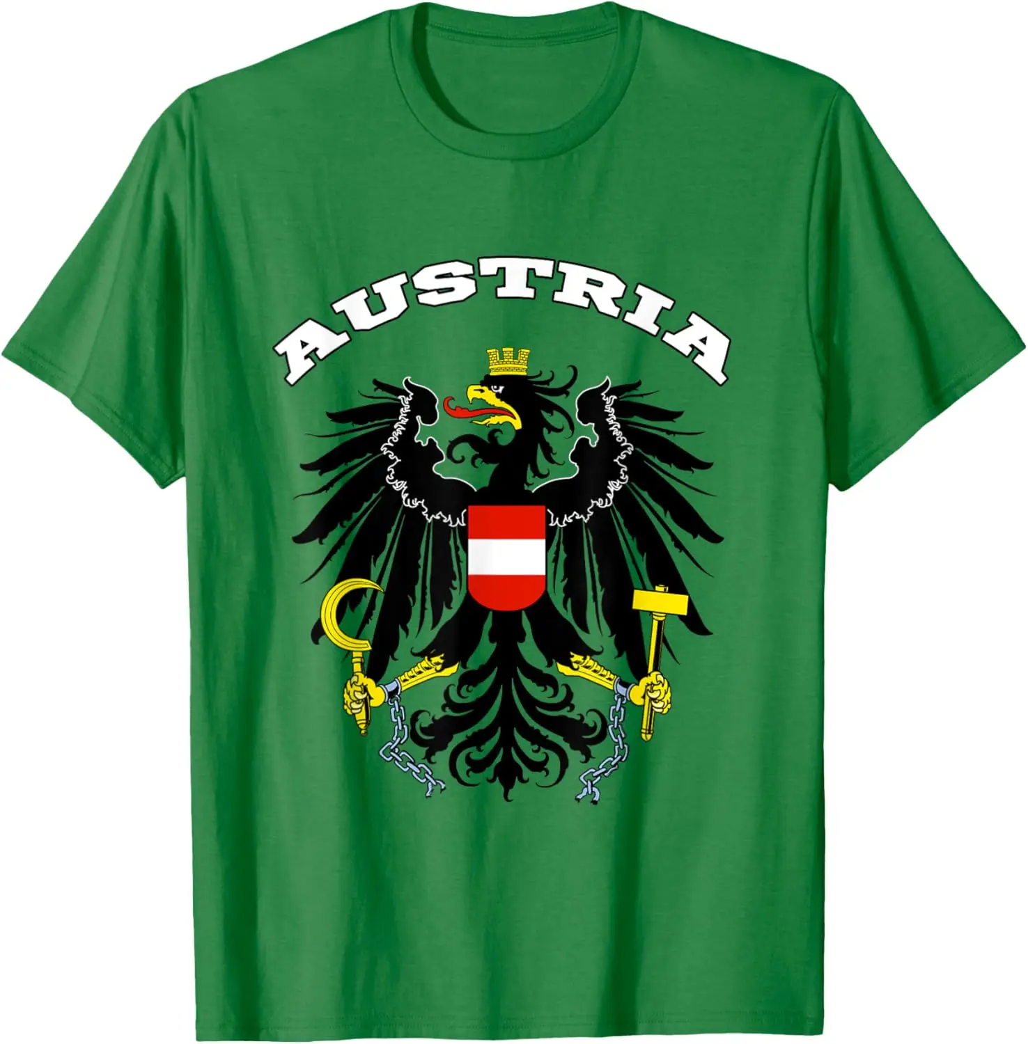 Austria Coat of Arms Flag Souvenir Men T-Shirt Short Sleeve Casual 100% Cotton Shirt