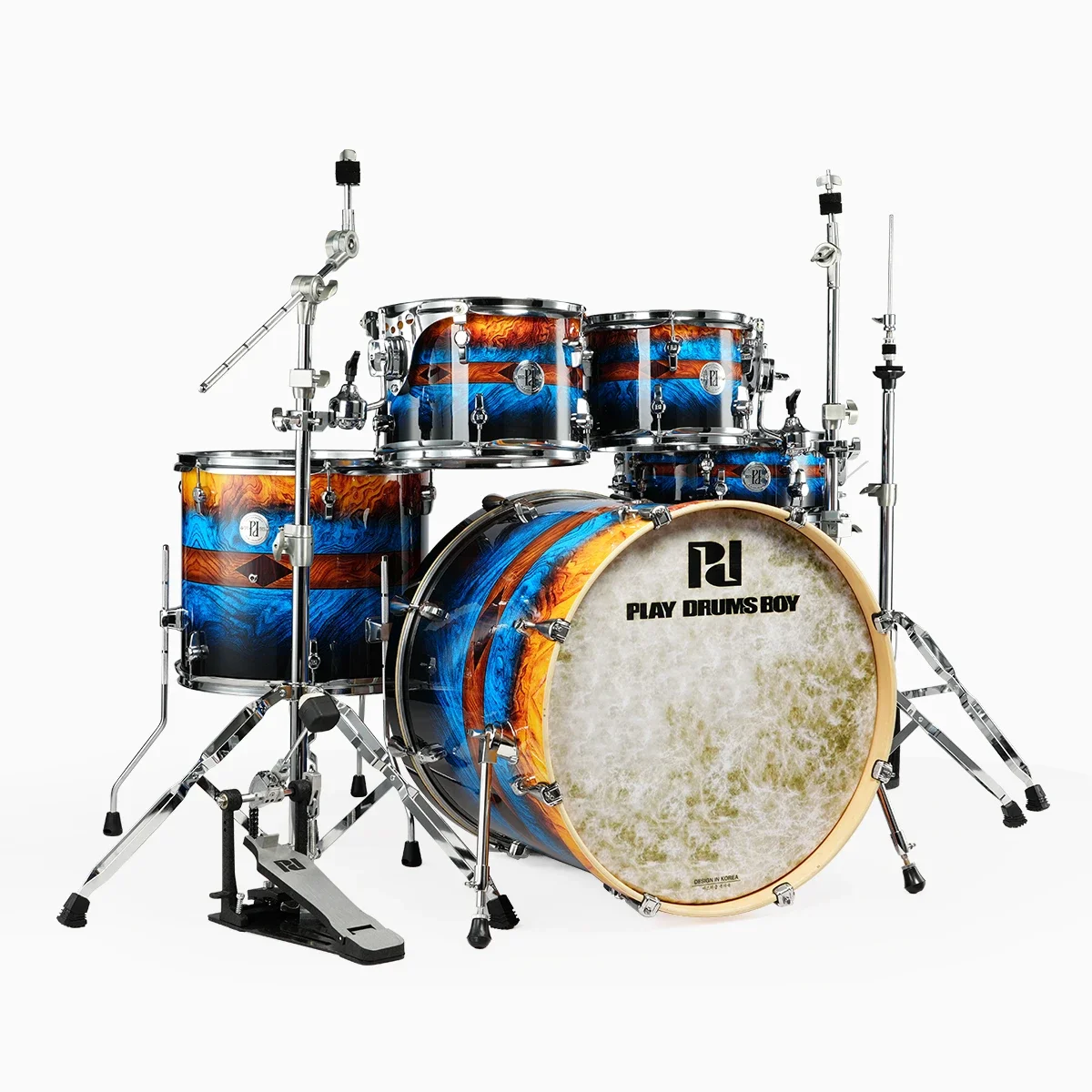 

PD Professional Drum Set 5 Drums And 3 Cymbals Double-headed Skins Adult Drum Set.