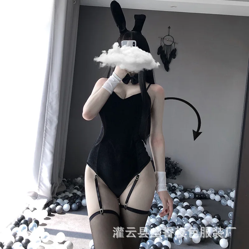 Lin Linting New sexy Lingerie Bunny Jumpsuit Garter Open Uniform Seductive Set Generation Hair