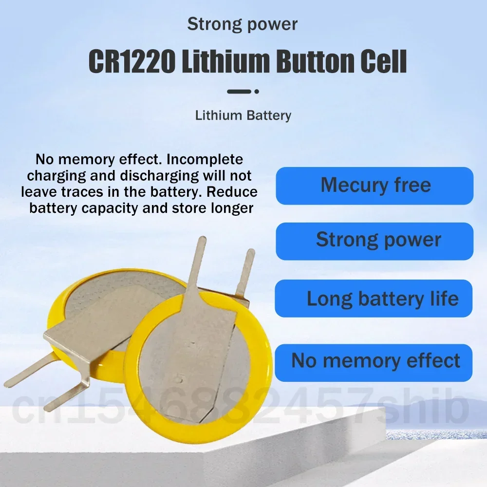 2-20pcs CR1220 CR 1220 3V Lithium Battery With 2 Welding Solder Pins 1220 Button Coin Cells For Motherboard Remote Watch Cameras