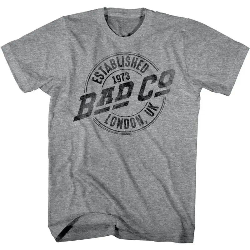 Bad Company Established in London Men's T Shirt 1973 UK Heart Rock Band