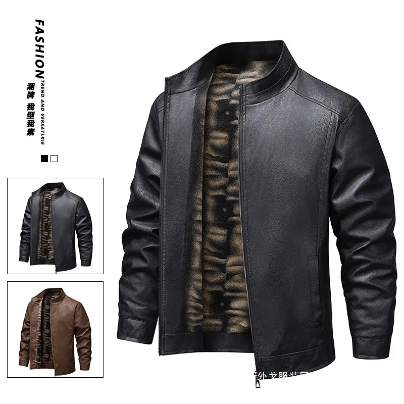 

Высококачественная молодежная кожаная куртка для мужчин, приталенный корейский стиль, модное и красивое повседневное пальто с отложным воротником, ветрозащитное