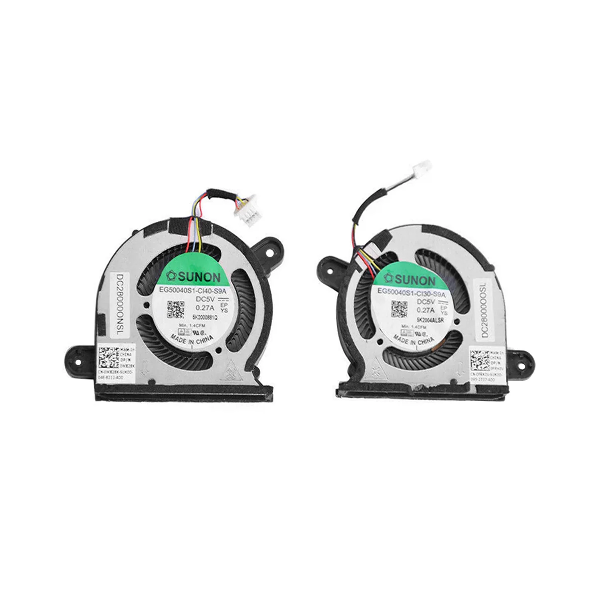 พัดลมทำความเย็นซีพียูจีพี2ชิ้นสำหรับ Dell XPS 2020 13 9300พัดลมทำความเย็นซีพียู0FRK0V 0WX28K พัดลมหม้อน้ำ EG50040S1-CI30-S9A