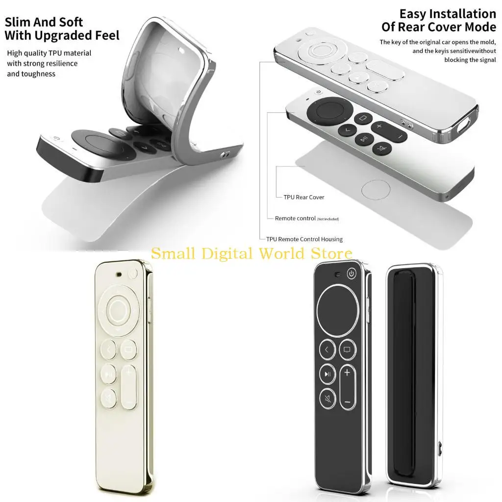 77UB Plating TPU TV Remote Control Protective Case For TV Remote 2/Siri Remote 2 Protector Soft Remote Control Cover Sleeve