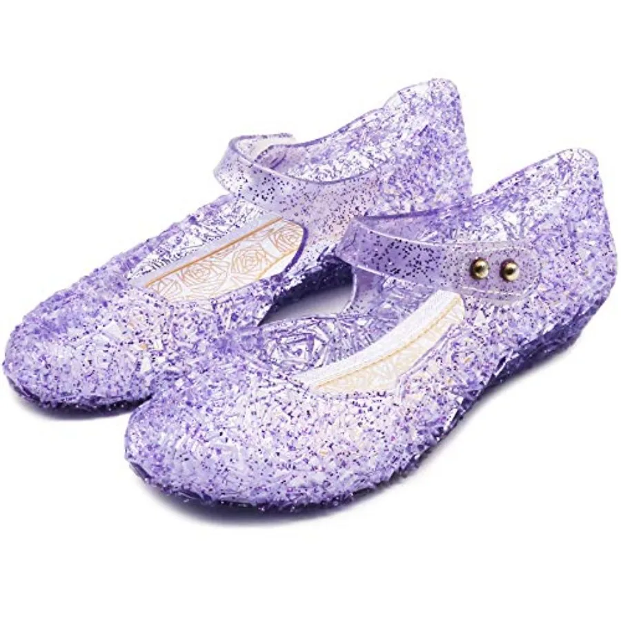 

eccbox Princess Girls Sandals Dance Party Cosplay Jelly Shoes Mary Jane for Toddler