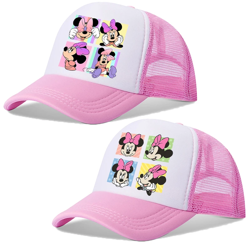 Disney Mickey Mouse Minnie Girls Baseball Cap Children Boys Dome Summer Hat Cartoon Anime Kids Birthday Cute Gifts Breathable