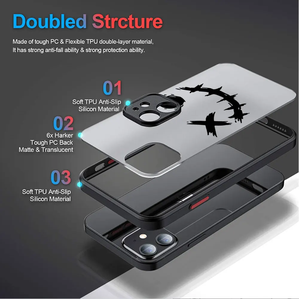 Case for Apple iPhone XS Max 11 Pro SE XR 7 8 Plus 14 Pro 13 Mini 15ProMax 12 15 Plus Clear Smiling Devil Matte Cover Luxury