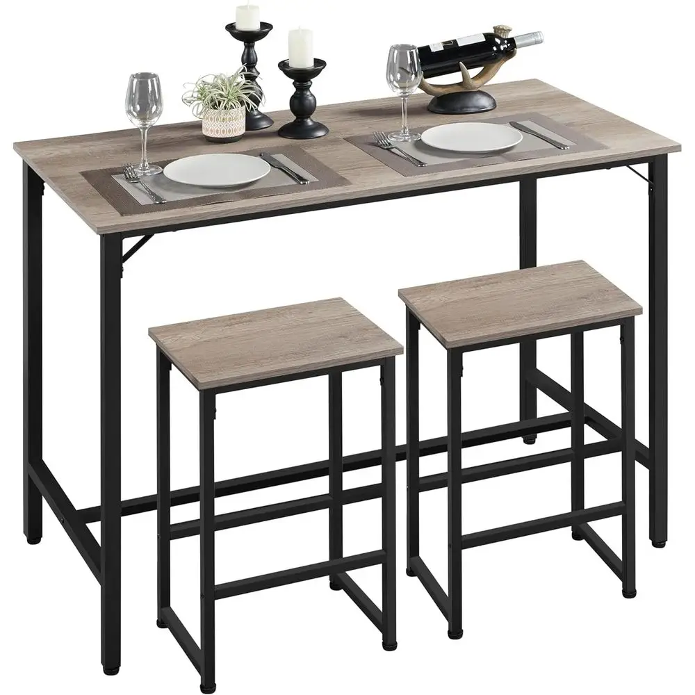 

Industrial Style 47.5 Counter Height Dining Set with 2 Bar Stools for Small Spaces
