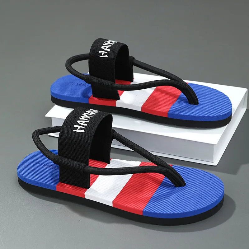 

Summer casual wear-resistant slippers men's summer breathable personalized cool pinch feet beach flip-flops men