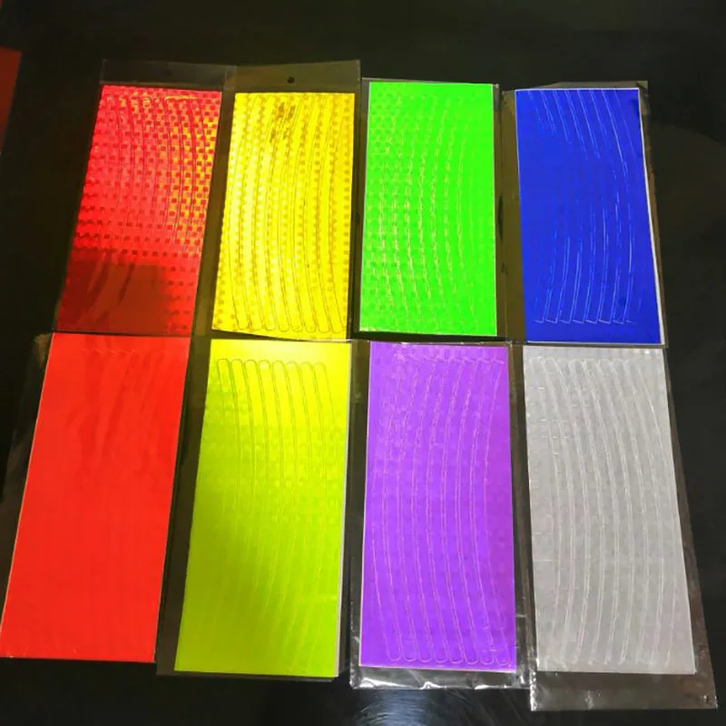 Reflective Wheel Rims Stickers Motocross Bike Motorcycle Body Rim Stripe Tape Sticker Decorative Reflector Film Decals