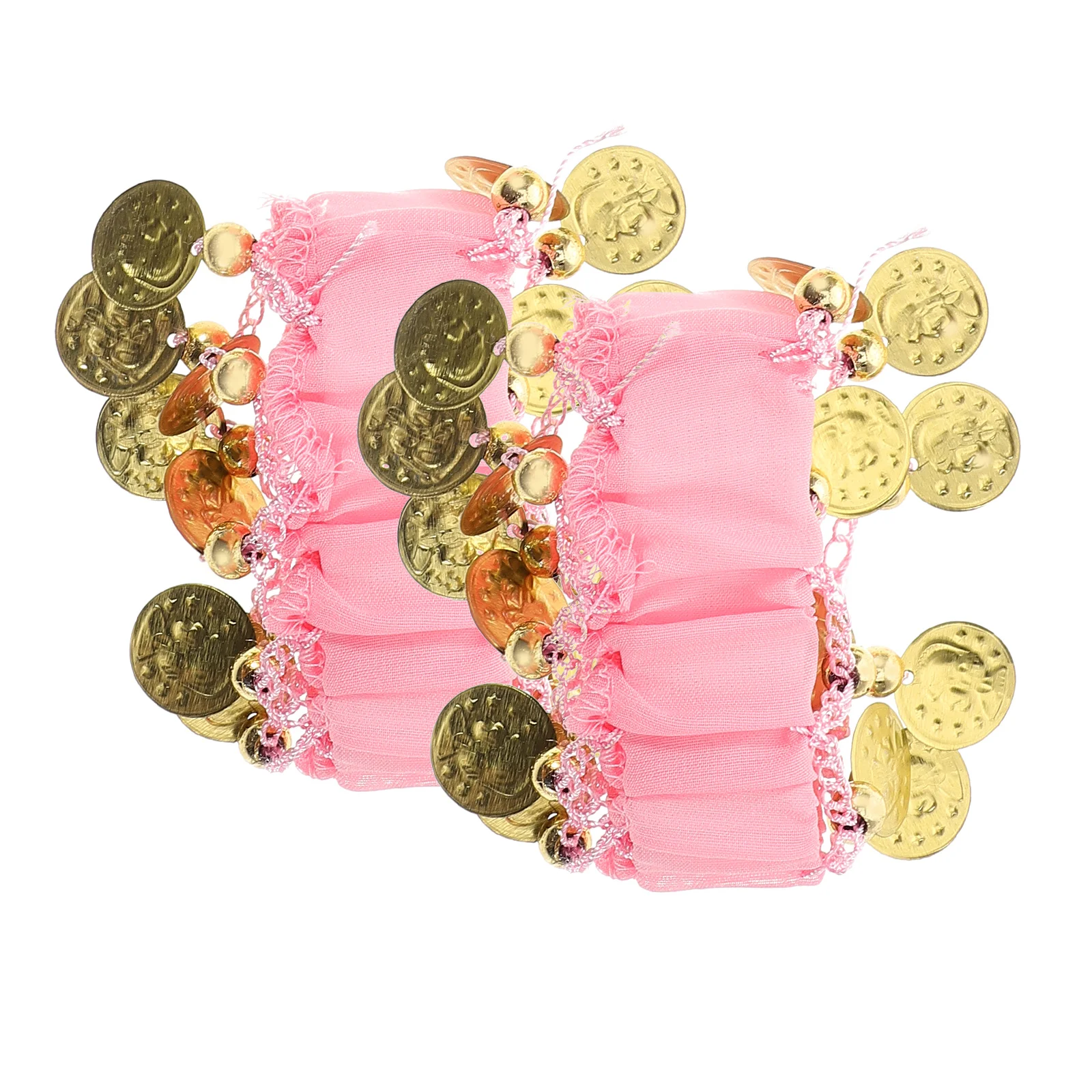 

2pcs Dance Bracelet Chiffon Wrist Band Set Scarf Jewelry Belly Dancer Arm Cuffs Sequins Accessories Ankles Bracelets