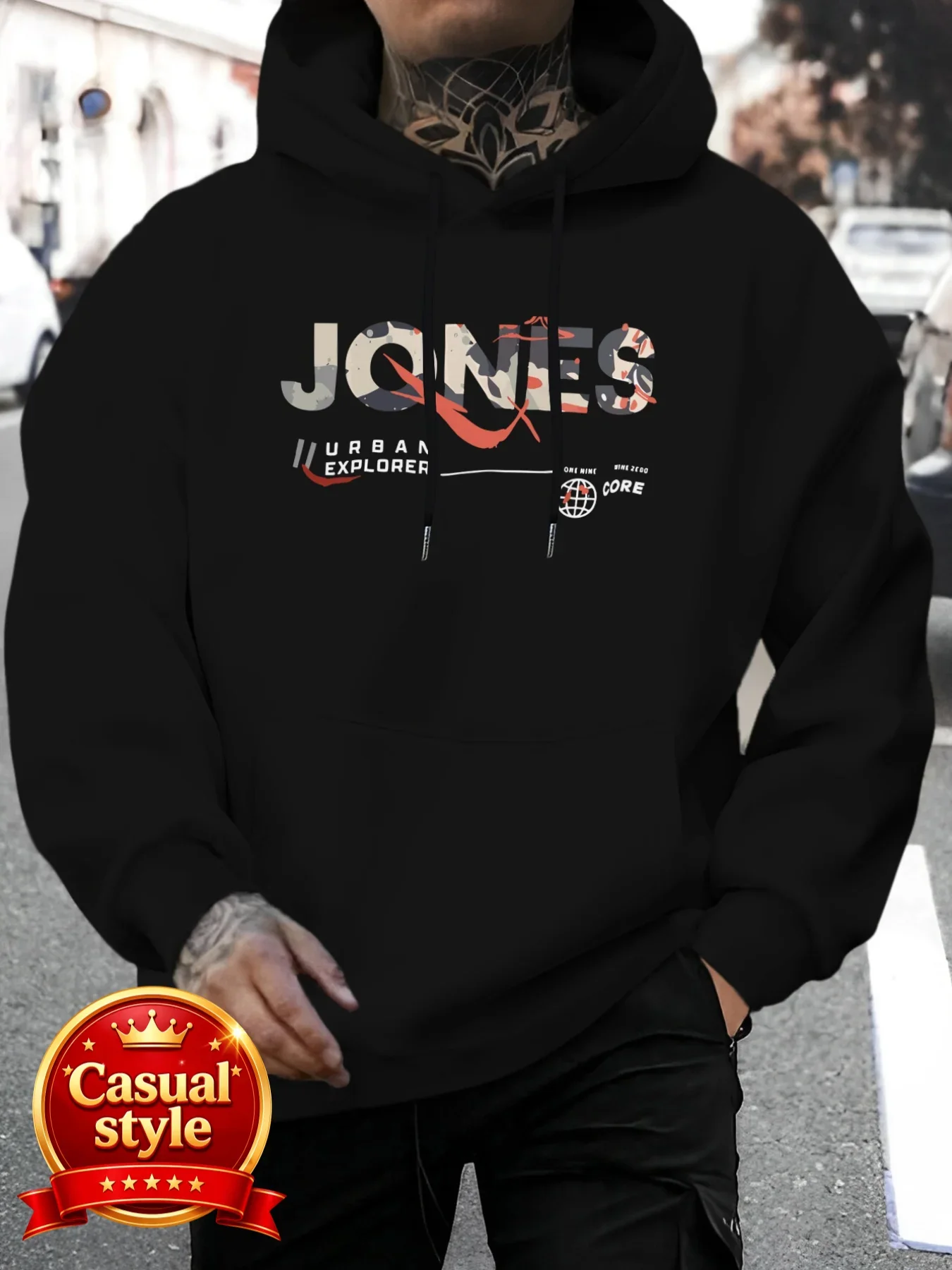 Men's Hoodies Urban Explorer Graphic Printed Sweatshirt 