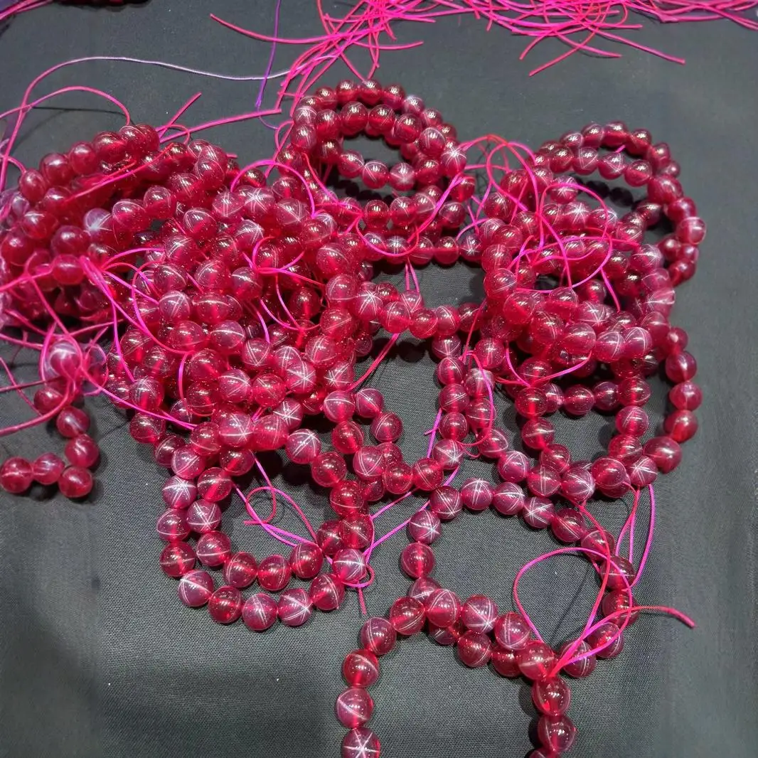 

1 шт./лот 6 мм синтетический браслет со звездой и рубином, драгоценный камень, ювелирные изделия, пары