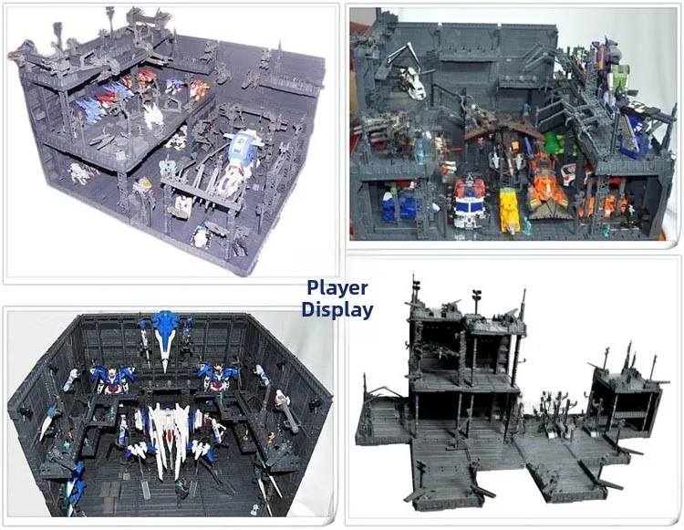 رف تخزين وتحضير لنماذج ترانسفورمرز وغاندام، قاعدة أمامية لزوييدز إم جي وإتش جي وإي بي جي، لعبة مكعبات بناء الروبوتات #4