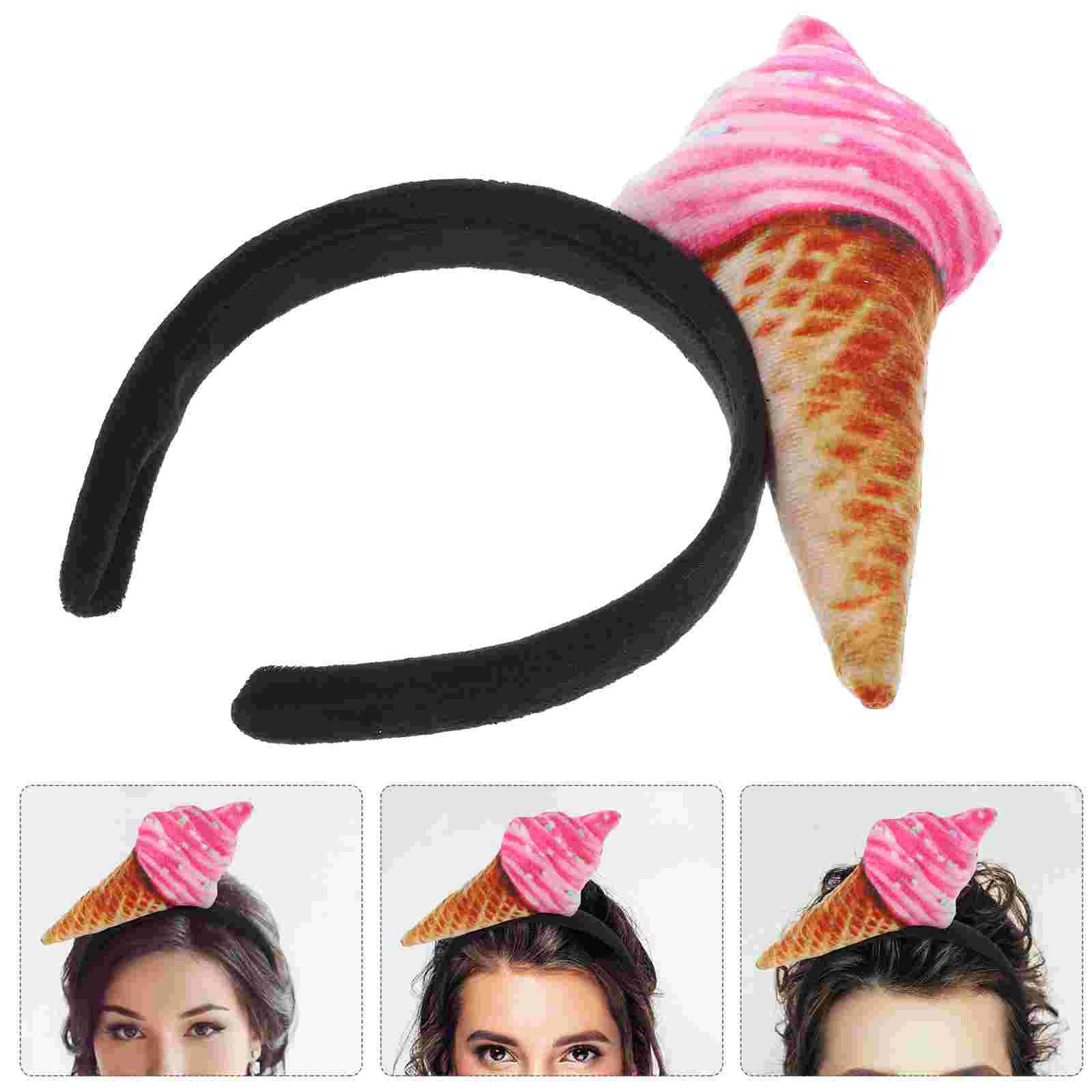 

Ice Cream Hair Hoops Costume Accessories Headband Headbands for Women Candy Miss Party Supplies Kids