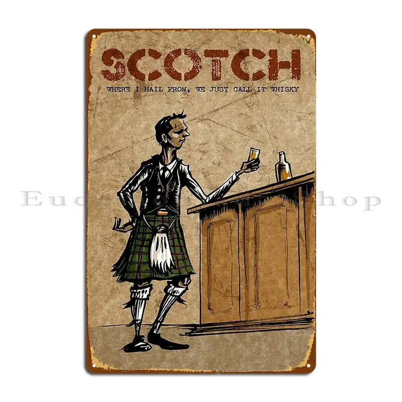 Scotsman S Scotch Metal Sign Club Plaques Wall Cave Designing Customized Tin Sign Poster