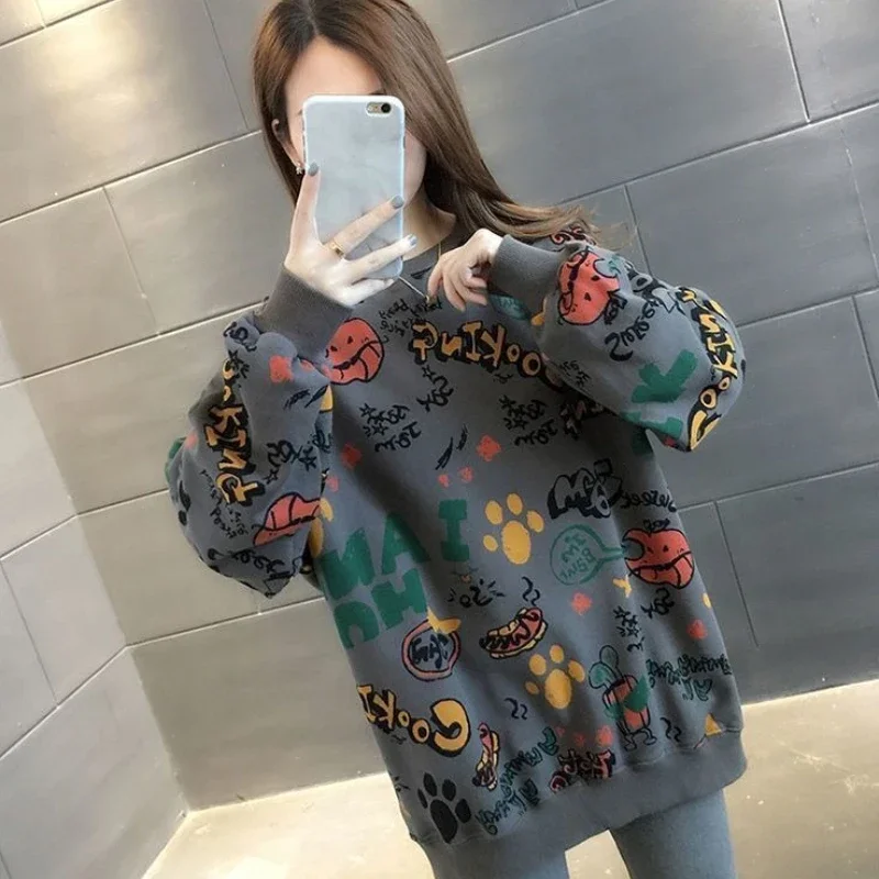 

Весенне-осенний мешковатый женский пуловер, топы, дропшиппинг, тренд 2025, винтажный свитшот Y2k, высококачественная толстовка в стиле эмо для женщин