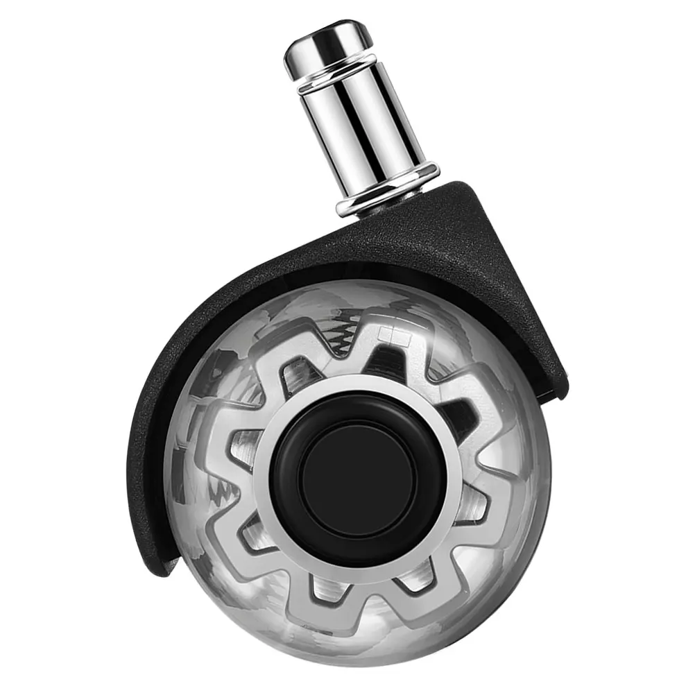 

1 Silver Transparent Desk Chair Caster Wheel Replacement Heavy Duty Plastic Office Computer Rollers Furniture Casters Without