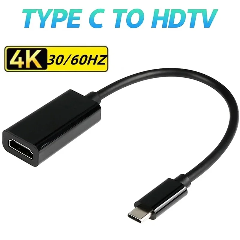 Type C HDTV Cable Adapter HDMI-compatible USB C Converter 4K 60Hz For MacBook Pro Air iPad Pro Xiaomi Huawei PC Laptops Tablet