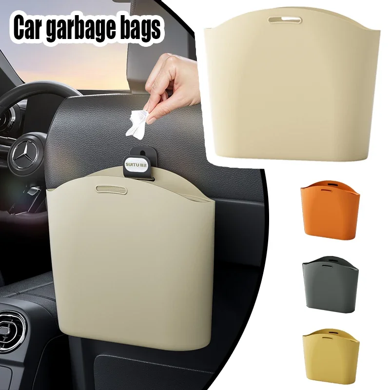 

Car Trash Cans Silicone Hanging Trash Bins for Vehicle Storage And Trash Collection Space Saving Organizer Foldable Trash Bins