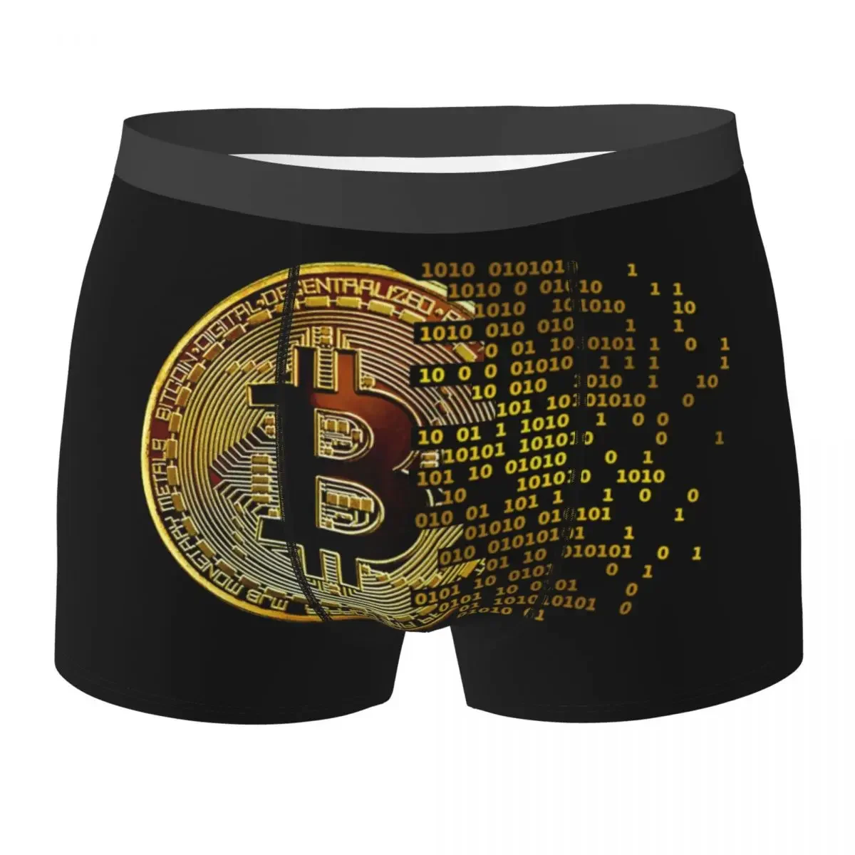 Men's Cryptocurrency Crypto Ethereum Bitcoin Trader Boxer Briefs Shorts Panties Polyester Underwear Male Plus Size Underpants