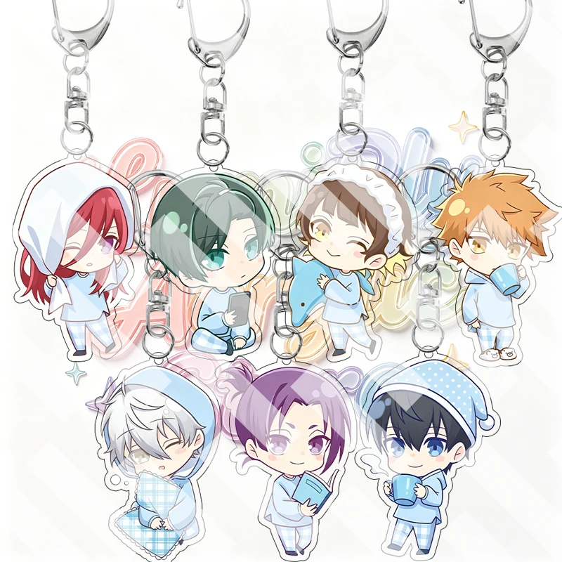 Anime Reo Mikage Meguru Bachira Yoichi Isagi Blue Lock Q Version Acrylic Keychain Cartoon Cute 5cm Bag Pendant Decor Accessory
