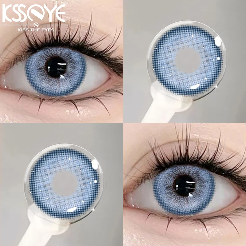 KSSEYE 2Pcs New product  Color Contact Lenses Myopia Degree -0.00 to -8.00 Blue purple green lenses Soft Lens EyeBeauty Pupil ﻿