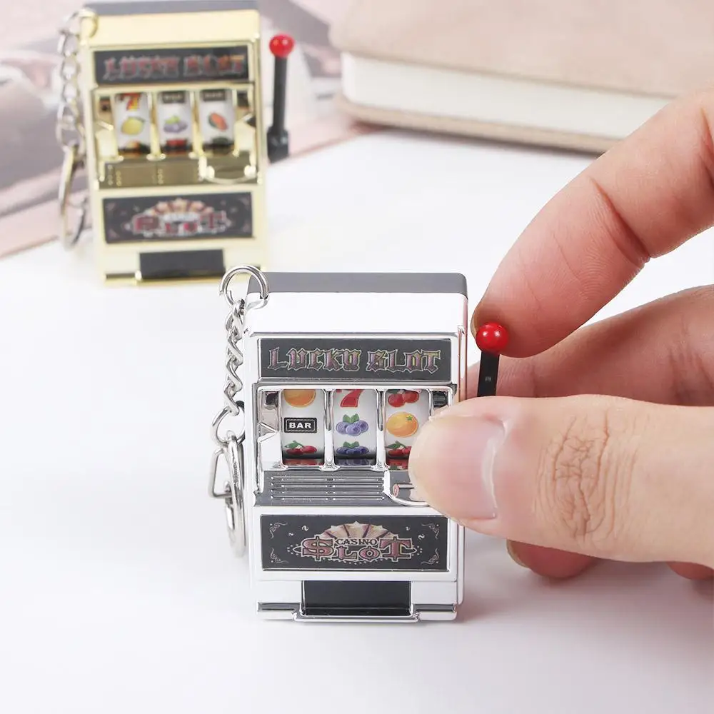 Mini Educational Toy Funny Toys Gag Toys for Children Safe Machine Slot Machine Key Chains Fruit Machine Lucky Jackpot Keyrings