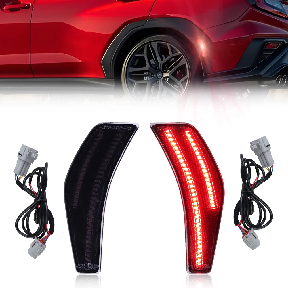 

2Pcs Rear Corner Light Side Marker Light Reflector Light Fender Light Turn Signal Light With LED For 2022 2023 2024 Subaru WRX