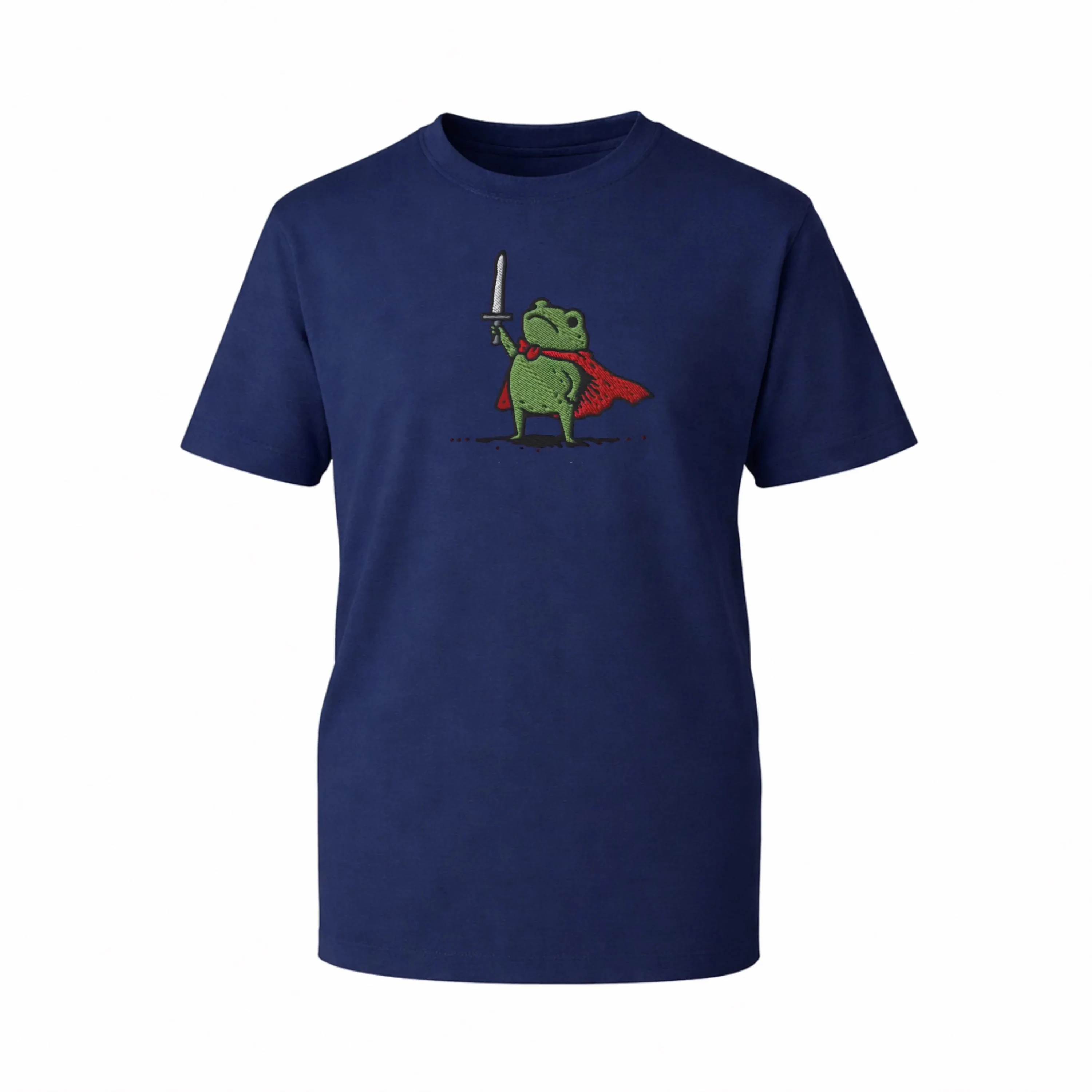 Summer Men's T-shirt, Fashionable Trend, Comfortable and Casual Frog Knight Pattern T-shirt: Playful Hero Toad, Red Cloak,