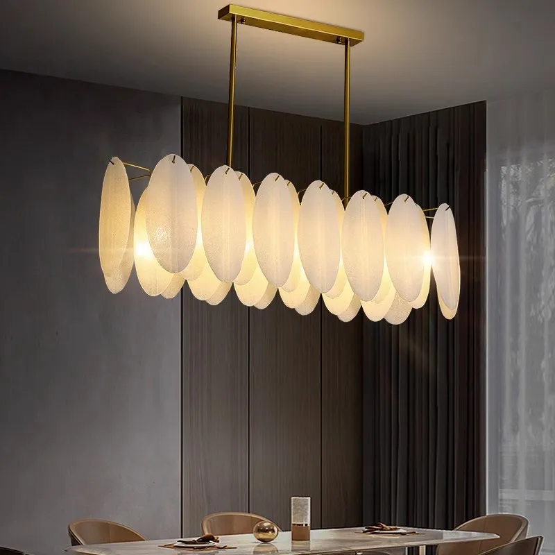 Lamp Luxury Feather Art Glass Chandelier Nordic Minimalism Living Room Dining Room Bedroom Chandelier French Style New Model LED