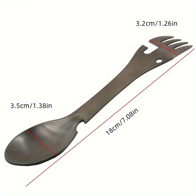 PSKOOK Outdoor Survival Tools 5 in 1 Camping Multi-functional EDC Kit Practical Fork Knife Spoon Bottle/Can Opener image 17