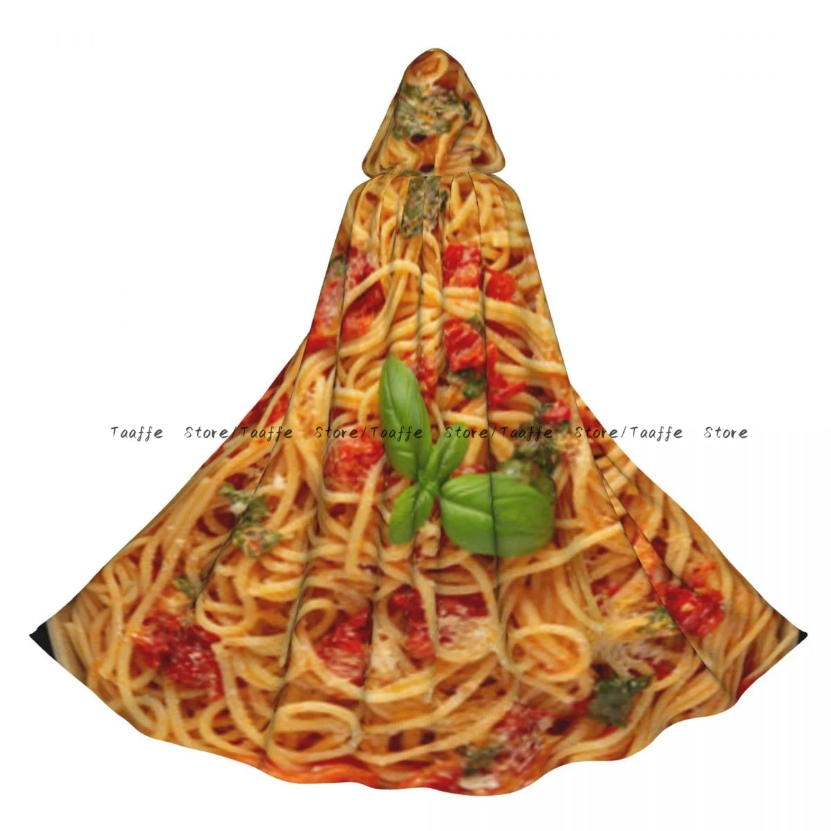 Capa unisex de Halloween espagueti con salsa de tomate fresco capa con capucha disfraz medieval bruja Wicca vampiro