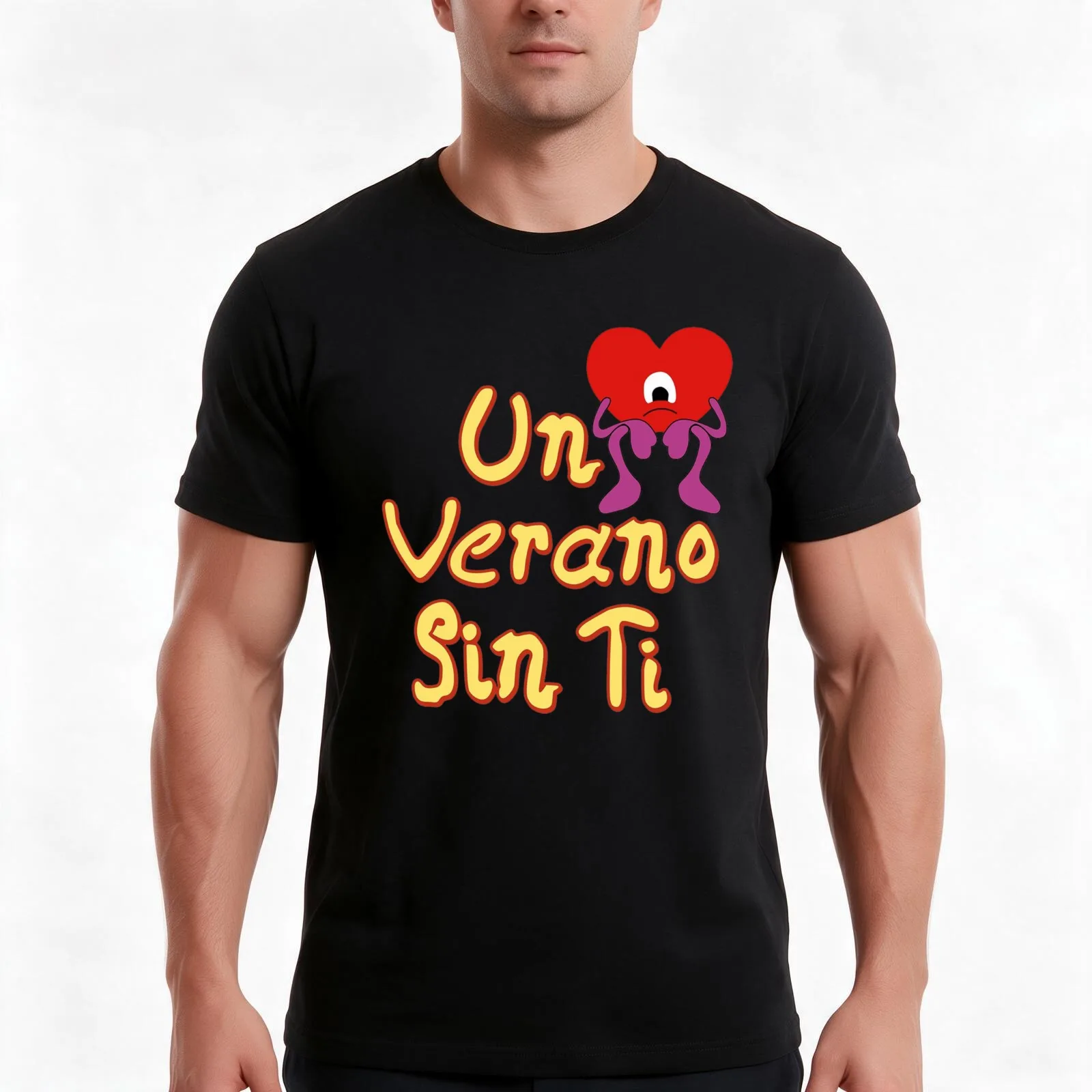 Bunny Un Verano Sin Ti Heart Worlds Hottest Tour Sticker Funny Sticker T-Shirt, Summer Casual Cotton Tee, Vintage Graphic Print