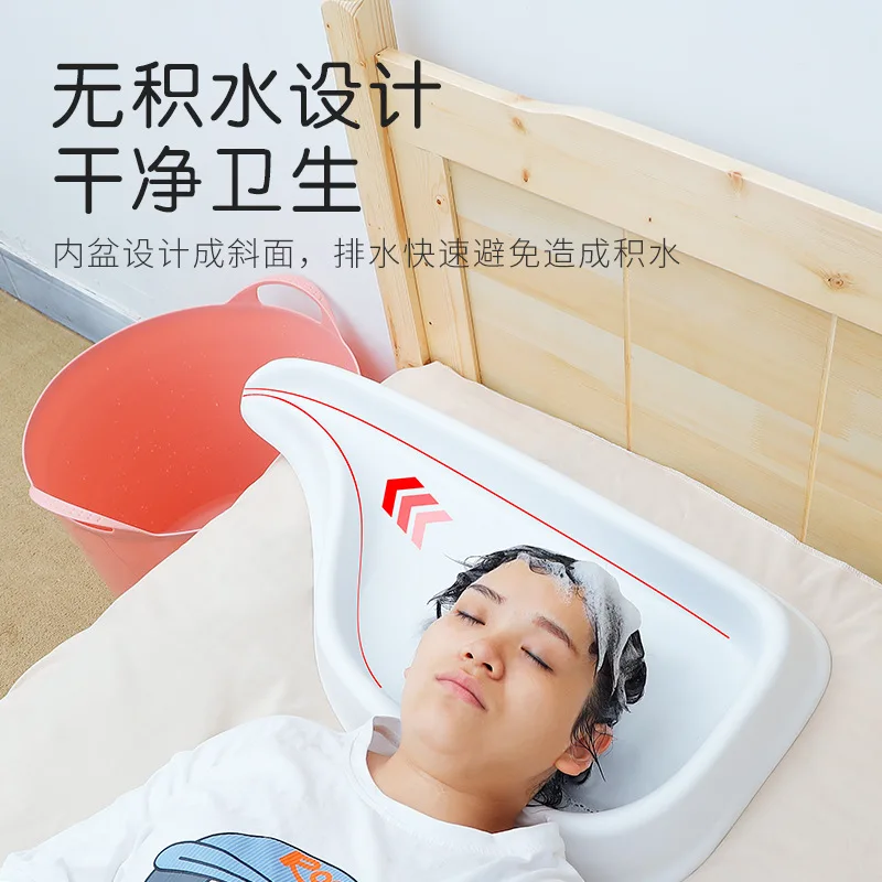 Headwash basin for bedridden patients, elderly, postpartum, pregnant women, household, lying flat bed