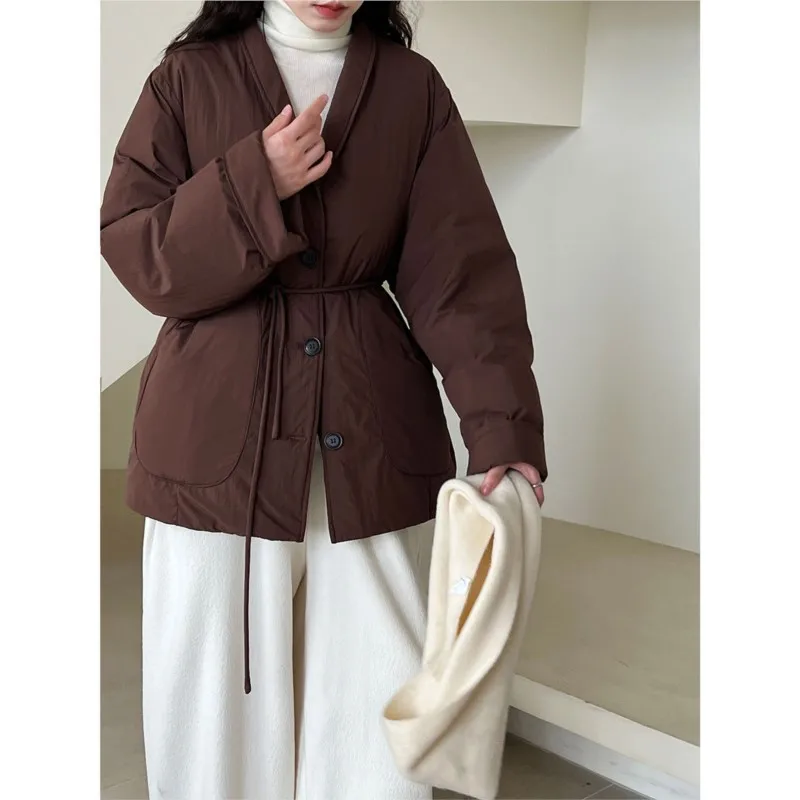 

Johnature New 90% White Duck Down Jacket For Women Winter Warm Lightweight Casual V-Neck Coats