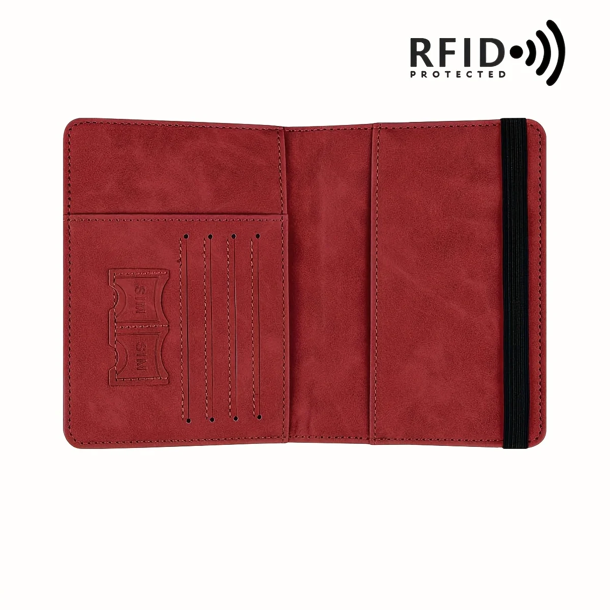 Retro PU Reisepass-Etui, RFID-Blockierendes Multifunktions-Portemonnaie, Reisepasshülle mit Fächern für Karten und persönliche Gegenstände