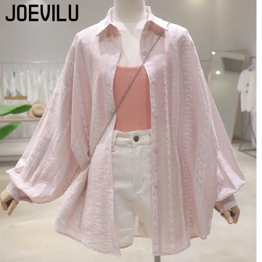 

Sun Protection Chiffon Shirt Women's Loose Casual Button Down Polo Neck Cardigan Loose Long Sleeve Lapel Top Womens Tops