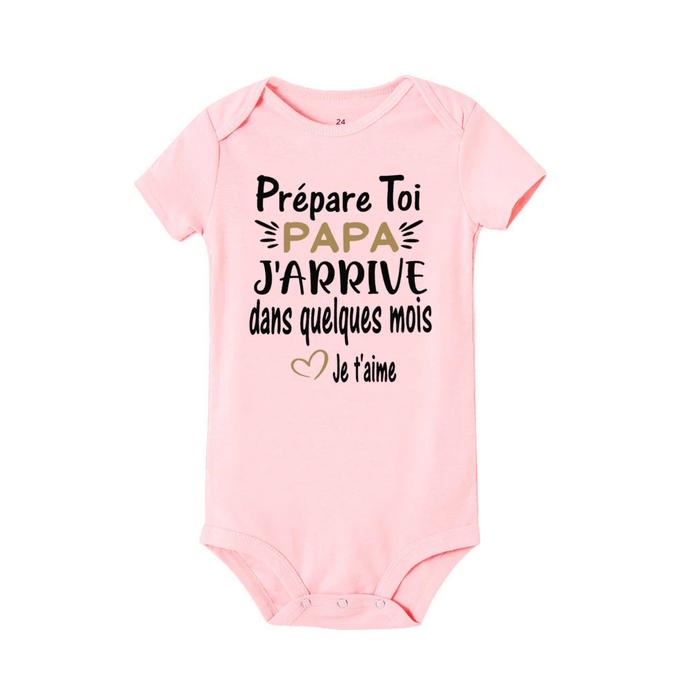 Get Ready Dad I\'ll Be Here in A Few Months Baby Romper Pregnancy Announcement Clothes Jumpsuit Infant Short Sleeve Bodysuits