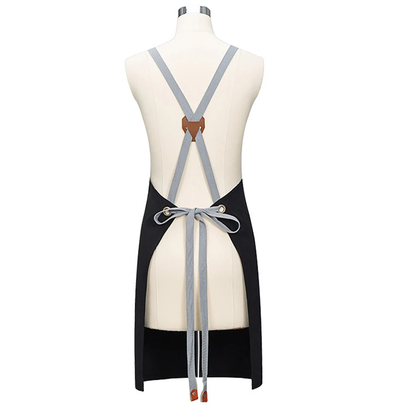 ผ้าแคนวาสเนื้อหนาผ้ากันเปื้อนแบบกันน้ำได้ใช้ในห้องครัวคาเฟ่ร้านทำเล็บชุดยูนิฟอร์มตัดผมสำหรับบริกรร้านดอกไม้ในสวน