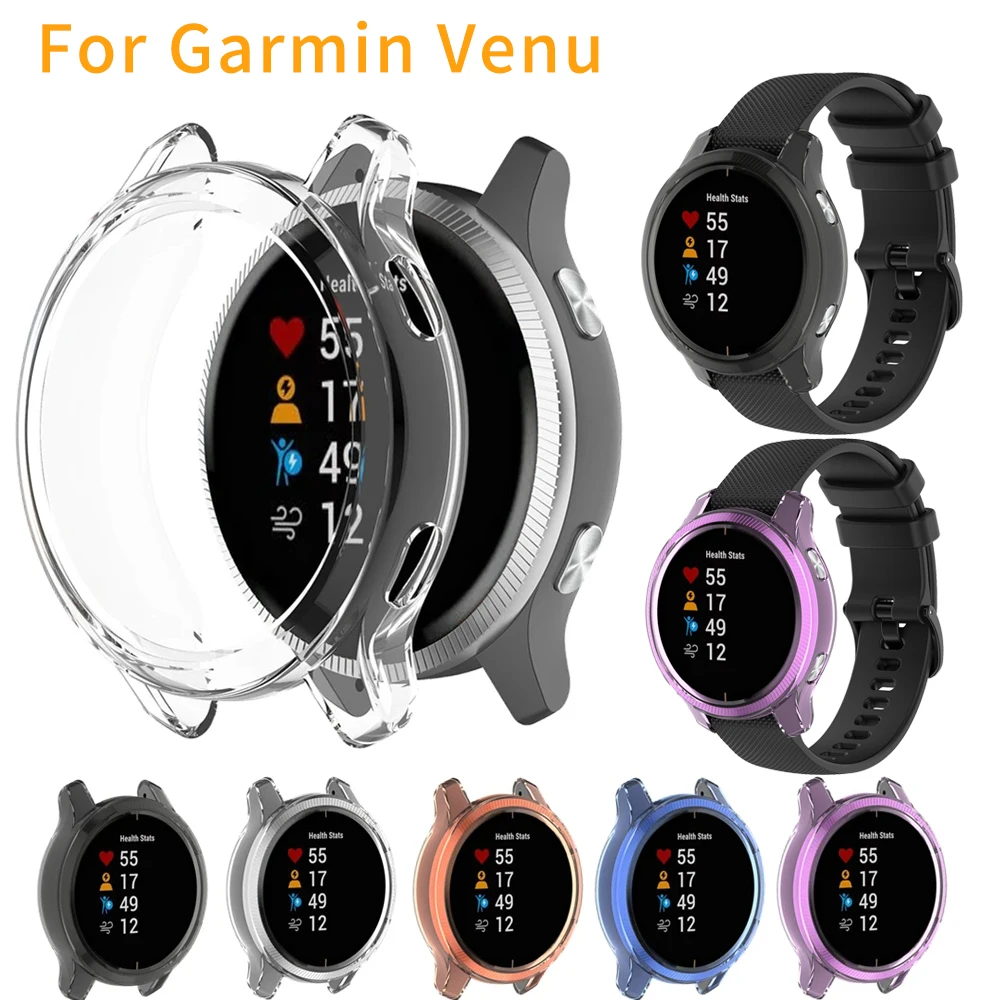 Schutzhülle für Garmin Venu Smartwatch TPU Softcover Bildschirm Silikons chutz Rahmen hülle für Garmin Venu Gehäuse