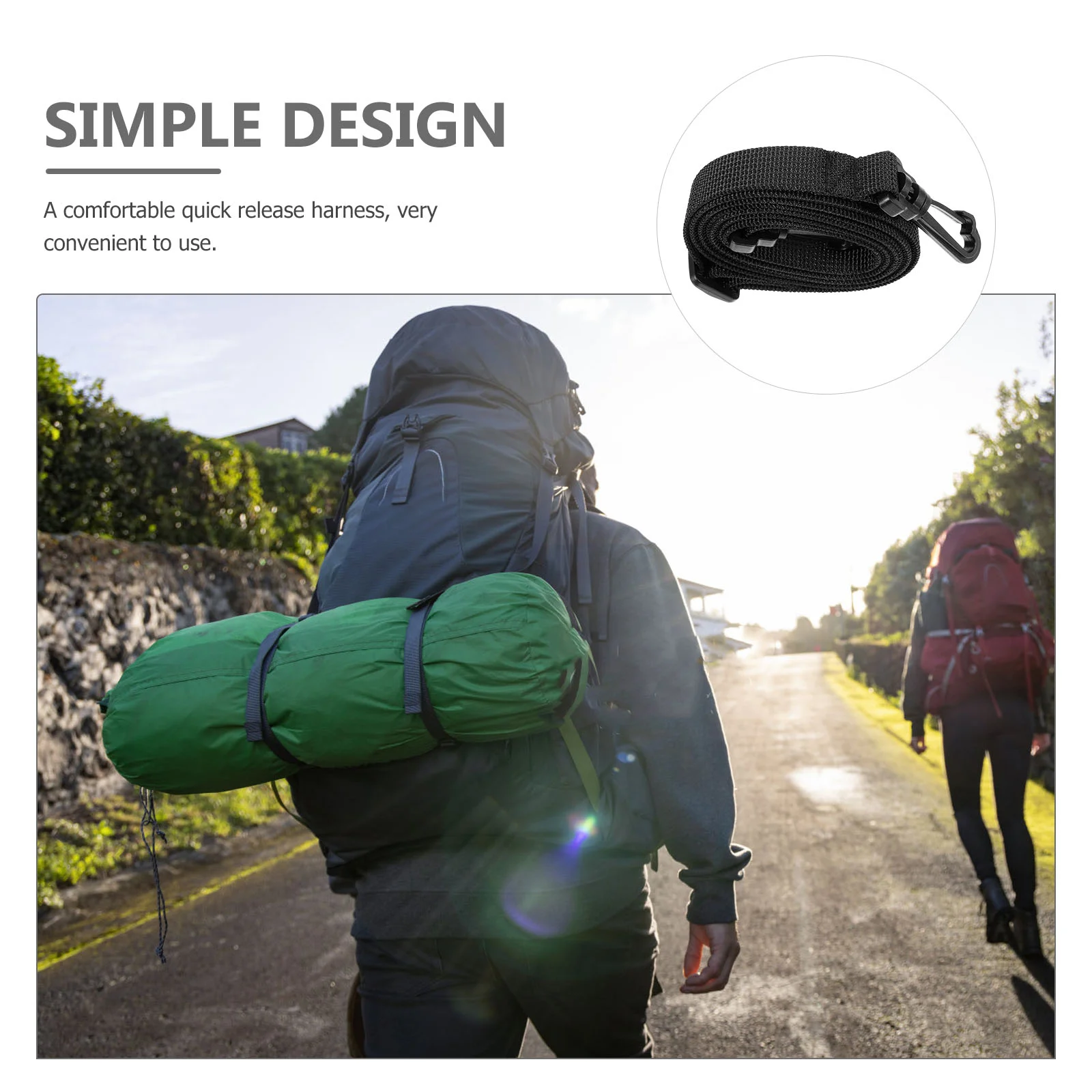 Camping Backpack Straps Waist Belt Outdoor Shoulder Universal Bag for Hiking Polyester Adjustable