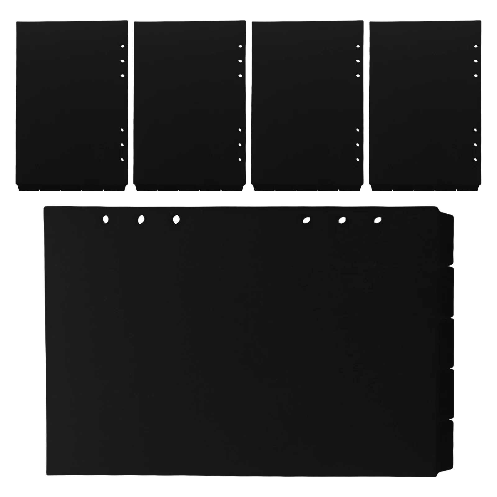 

25 Pcs Binder Separator Pages Dividers with Vertical Tabs Handbook Black Pp Index Office