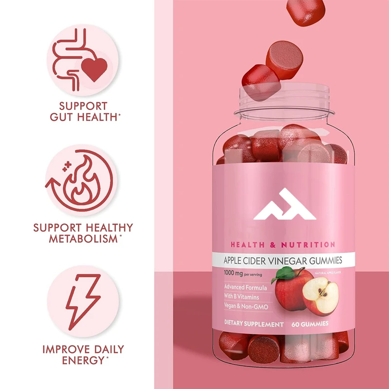 

Конфеты для уксуса Apple Cider с плоским животом — повышение энергии — без ГМО — изготовление из яблок, Beetroot, витамин B9, витамин B12