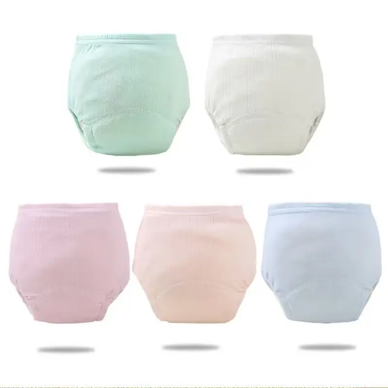 25pcs/Lot GauzeTraining Pants Baby Shorts Solid Color Washable Underwear Boy Girl Cloth Diapers Reusable Nappies Infant Panties