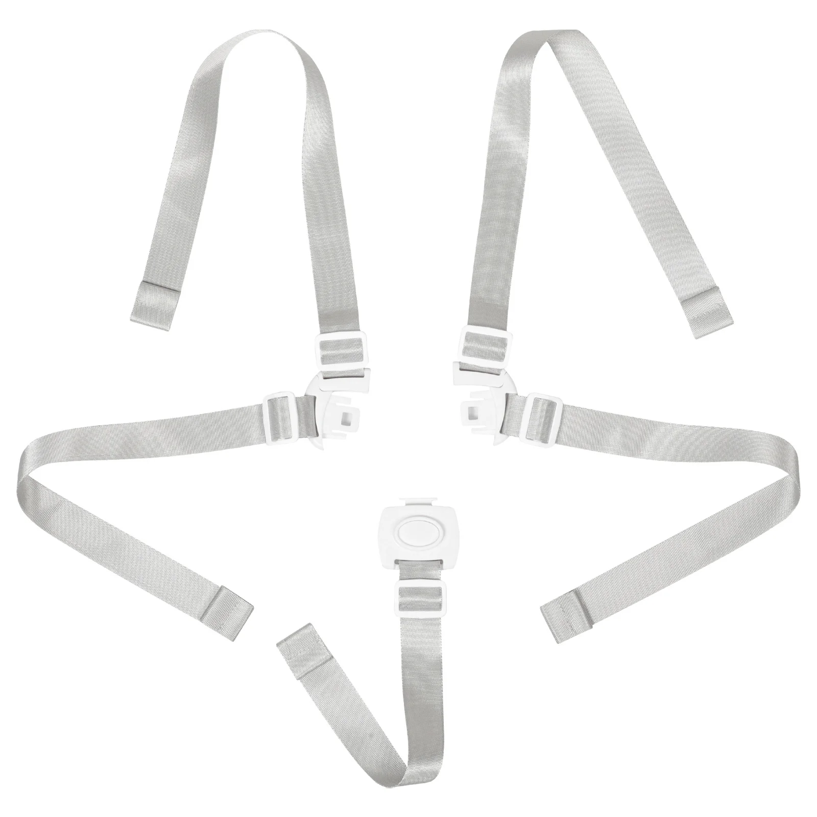 حزام أمان بخمس نقاط لكرسي الأطفال، أشرطة قابلة للتعديل، عربة أمان بديلة للكرسي العالي، وسادات حزام أمان متينة بيضاء #3