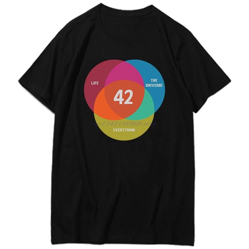 42 Hitchkickes Guide To The Galaxy Douglas Adams Graphic T Shirts Summer New Shirts And T-Shirts Cotton Short Sleeve T-Shirts